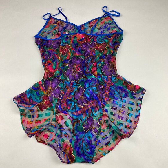 Vintage Victoria’s Secret Ruffled Sheer Teddy Lingerie Bodysuit Size M - Picture 2 of 12